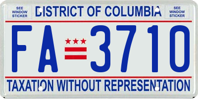 DC license plate FA3710