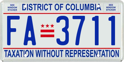 DC license plate FA3711