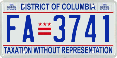 DC license plate FA3741