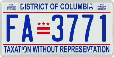 DC license plate FA3771