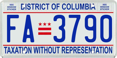 DC license plate FA3790