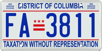 DC license plate FA3811