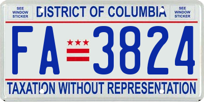 DC license plate FA3824