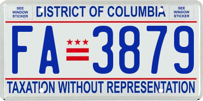 DC license plate FA3879