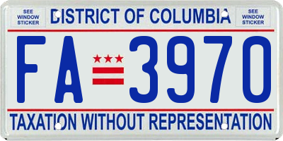 DC license plate FA3970