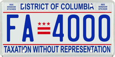 DC license plate FA4000