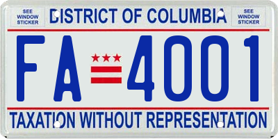 DC license plate FA4001