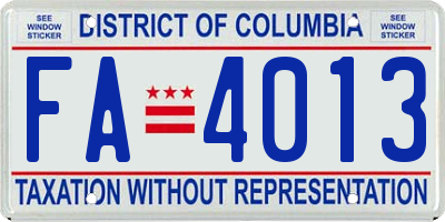 DC license plate FA4013