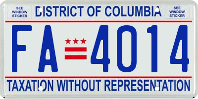 DC license plate FA4014