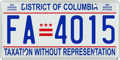 DC license plate FA4015