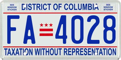 DC license plate FA4028