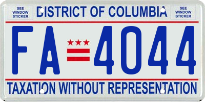 DC license plate FA4044