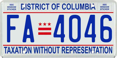 DC license plate FA4046