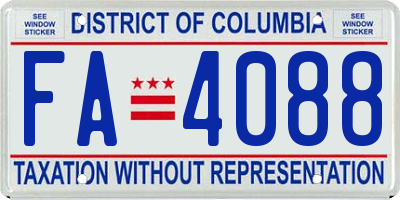 DC license plate FA4088