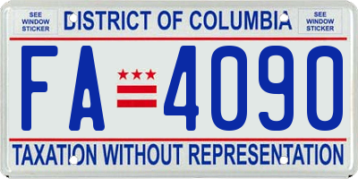 DC license plate FA4090