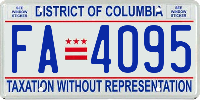 DC license plate FA4095