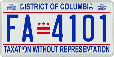 DC license plate FA4101