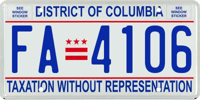 DC license plate FA4106