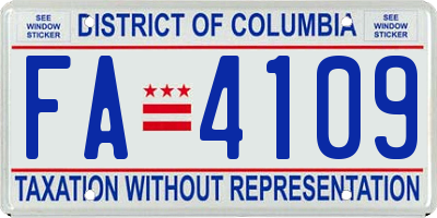 DC license plate FA4109