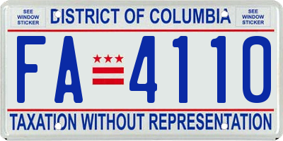 DC license plate FA4110