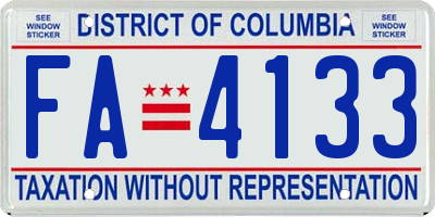 DC license plate FA4133