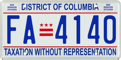 DC license plate FA4140