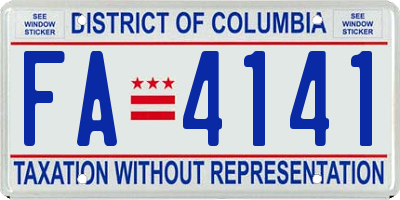 DC license plate FA4141