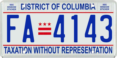 DC license plate FA4143