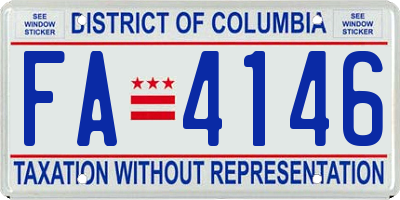 DC license plate FA4146