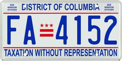 DC license plate FA4152