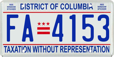 DC license plate FA4153