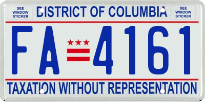 DC license plate FA4161