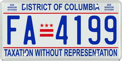 DC license plate FA4199