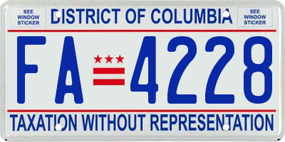 DC license plate FA4228