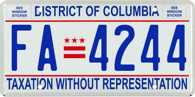 DC license plate FA4244