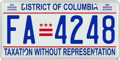 DC license plate FA4248