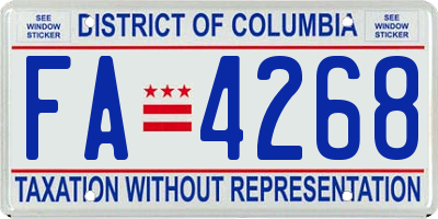 DC license plate FA4268