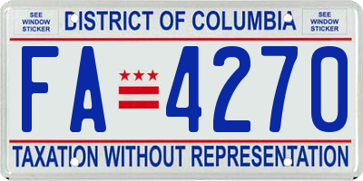 DC license plate FA4270