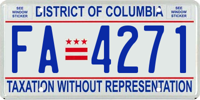 DC license plate FA4271