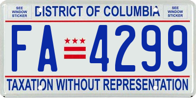 DC license plate FA4299