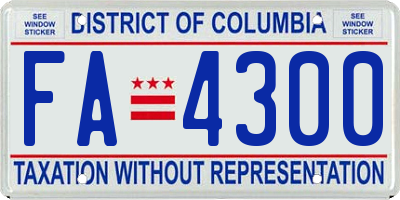 DC license plate FA4300