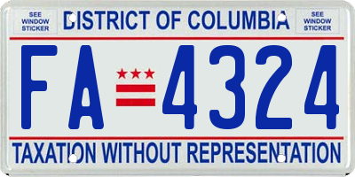 DC license plate FA4324