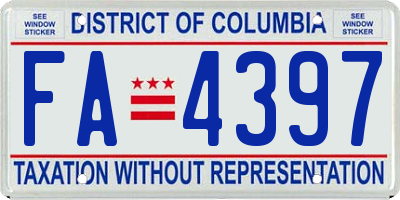 DC license plate FA4397