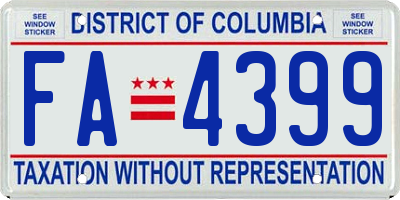 DC license plate FA4399