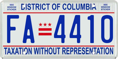 DC license plate FA4410