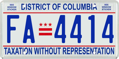 DC license plate FA4414