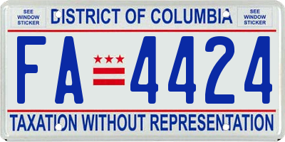 DC license plate FA4424