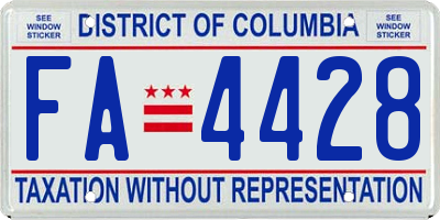 DC license plate FA4428