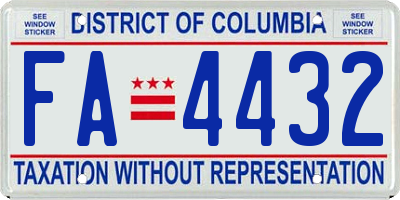 DC license plate FA4432