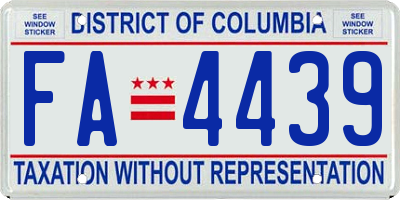 DC license plate FA4439